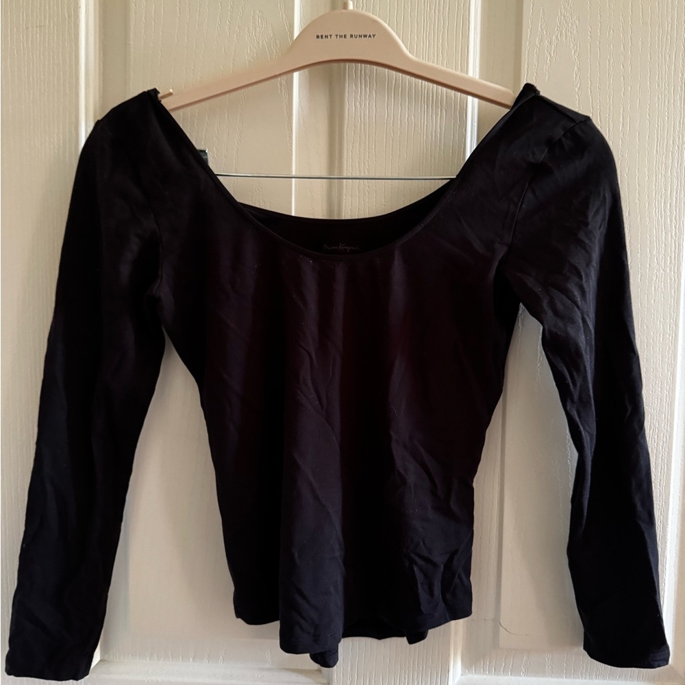 Uniqlo Black Long Sleeve Scoop Neck Top